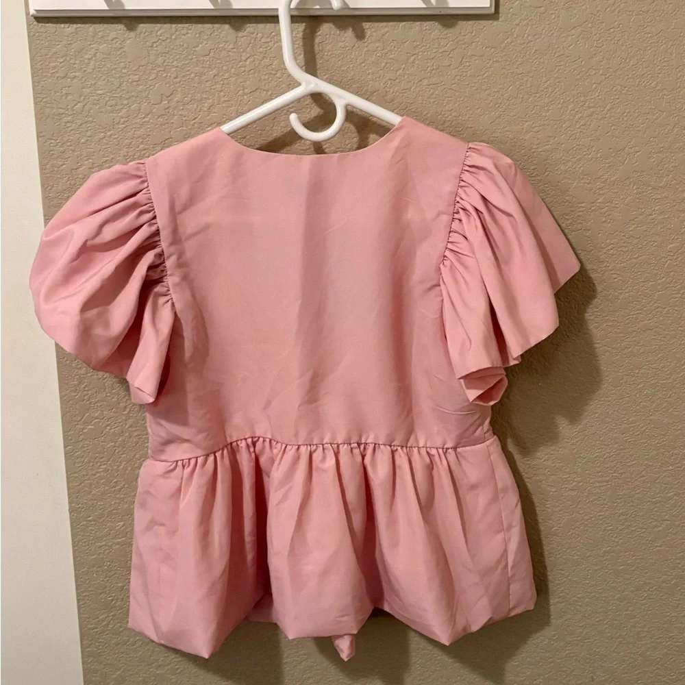 Express Blush Ruffle Blouse - Picture 3 of 5